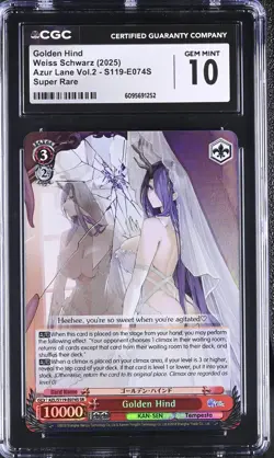 Weiss Schwarz GRADED 2025 Golden Hind S119-E074S Azur Lane 2 SR GM 10 ENG - Image 1