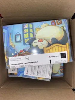 Pokemon Center X Van Gough Museum: Munchlax and Snorlax Double Deck Card Box⭐✅ - Image 1
