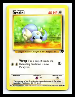 💥 Dratini Non Holo WOTC Pokemon Card 53/82 Rocket Set 2000 Vintage - Image 1