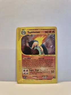 Pokemon TCG Typhlosion Expedition Base Set Reverse Holo Holo Rare Card 28/165 - Image 1