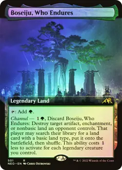 NM+ FOIL MTG Boseiju, Who Endures Extended Art #501 Kamigawa Dynasty Magic Card - Image 1