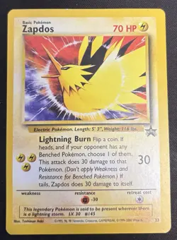 Pokemon TCG Card - Zapdos #23 WoTC Black Star Promo NM Vintage - Image 1