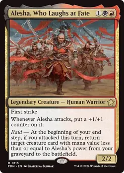 ALESHA, WHO LAUGHS AT FATE mtg NM-M Foundations 1 Rare - Image 1