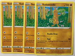 POKEMON 4X SUDOWOODO 100/202 SWORD & SHIELD UNCOMMON NEAR MINT-PLAYSET - Image 1