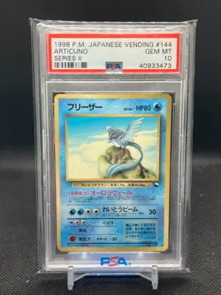 1998 POKEMON JAPANESE VENDING SERIES II #144 ARTICUNO PSA 10 - Image 1
