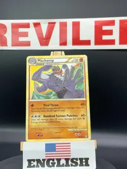 2010 Heavily Played Pokemon Machamp 26/102 HGSS Triumphant Regular Non Holo - HP - Image 1