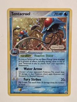 Tentacruel 45/92 Legend Maker Stamped Reverse Holo Swirl Pokemon Vintage VLP - Image 1