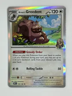 Arven's Greedent 159/182 Destined Rivals Cosmos Holo NM Pokemon Card - Image 1