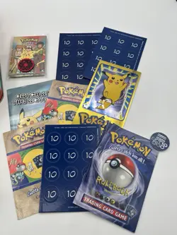Vintage Pokemon TCG Lot—Pikachu Tin—Booster Box—Coins—Damage Counters—Stickers+ - Image 4