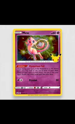 Mew 011/025 NM/M Celebrations 25th Anniversary Holo Pokemon TCG - Image 1