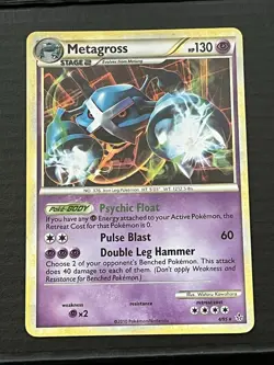 2010 Pokemon TCG Metagross HeartGold SoulSilver Unleashed Holo Rare 4/95 LP - Image 1