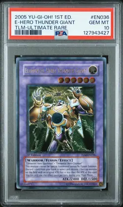 Yugioh - PSA 10 - Elemental Hero Thunder Giant (UTR) - TLM-EN036 - 1st ed. GEM! - Image 1