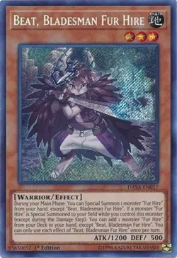 *** BEAT, BLADESMAN FUR HIRE *** 1ST EDITION SECRET RARE DASA-EN017 YUGIOH! - Image 1