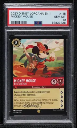 2023 Disney Lorcana The First Chapter 1 Legendary Mickey Mouse #115 PSA 10 - Image 1