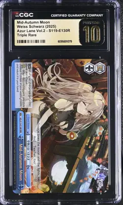 Weiss Schwarz GRADED Mid-Autumn Moon Jean Bart E130R Azur Lane 2 RRR PRISTINE 10 - Image 1