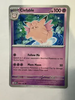 Clefable SV: Scarlet & Violet 151 036/165 NM English Pokemon Card - Image 1