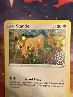 Pokemon TCG Card Stantler 125/189 Holo Holiday Stamp Promo NM - Image 4