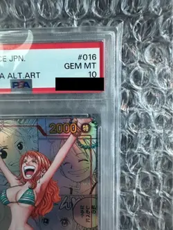 ONE PIECE Card Nami PSA10 Super Parallel Comi Para Card Game Op01 016 - Image 3