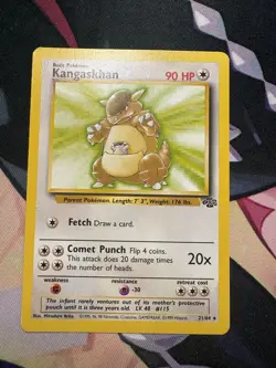 Pokemon TCG Kangaskhan Jungle 21/64 Unlimited Regular Rare Card LP Condition - Image 1