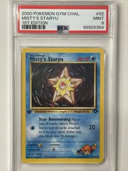 Pokemon TCG Staryu Card Misty's Gym Challenge 1st Edition Common Card - Image 1