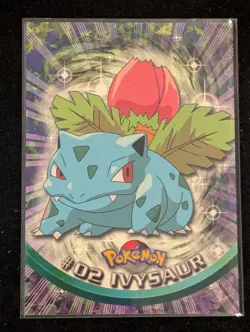 1999 Topps Pokemon Ivysaur #02 TV Animation Series Blue Logo FREE SHIPPING - Image 1