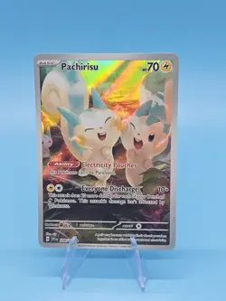 Pokemon TCG - Pachirisu Scarlet & Violet Base Set 208/198 Holo Illustration RARE - Image 1