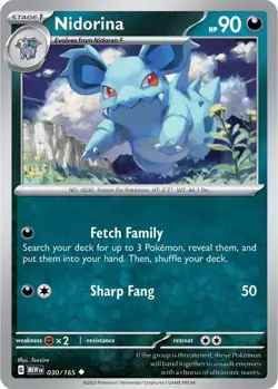 Nidorina SV: Scarlet & Violet 151 030/165 NM English Pokemon Card - Image 1