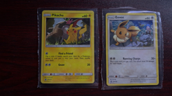 PROMO HOLO Pikachu + Eevee SM234 SM235 Pokemon Black Star Holographic Rare - LP - Image 1