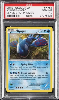 2015 POKEMON XY BLACK STAR PROMOS #XY51 KYOGRE-HOLO PSA 10 - Image 1