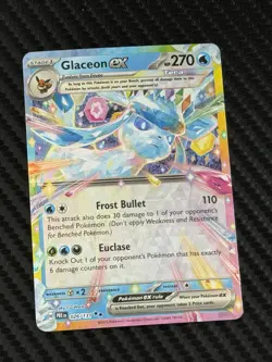 Pokemon TCG Glaceon EX Double Rare Holo Prismatic Evolutions Card 026/131 NM - Image 1