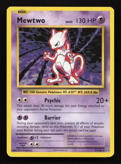 Mewtwo 51/108, XY Evolutions, Pokemon, LP, Non Holo rare - Image 1