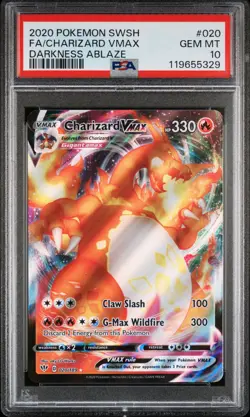 2020 Pokemon SWSH Darkness Ablaze Charizard VMAX #020 Holo PSA 10 GEM MINT SSP - Image 2