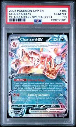 2025 POKEMON SVP EN-SV BLACK STAR PROMO #196 CHARIZARD EX PSA 10 - Image 1
