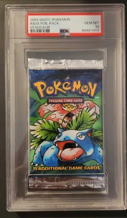 1999 Pokemon Base Set Booster Pack Venusaur Artwork Factory Sealed New PSA 10 - Image 1