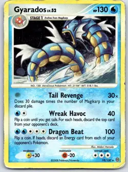 Pokemon TCG Gyarados DP Stormfront Holo Rare Deck Exclusives 019/100 HP - Image 1