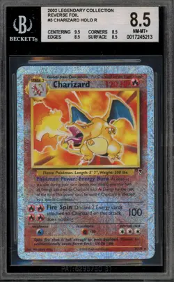 Pokemon Charizard Legendary Coll. Reverse Holo Rare #3 BGS 8.5 - Image 1