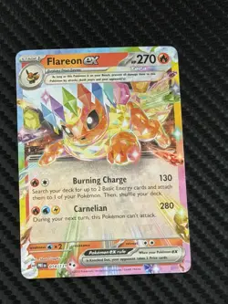 Pokemon TCG Prismatic Evolutions FLAREON EX 014/131 Double Rare Holo NM - Image 1
