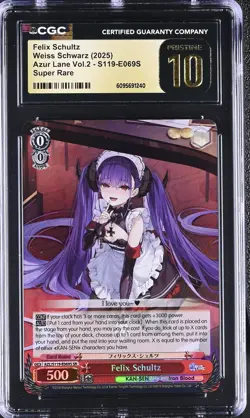 Weiss Schwarz GRADED 2025 Felix Schultz S119-E069S Azur Lane 2 SR PRISTINE10 ENG - Image 1