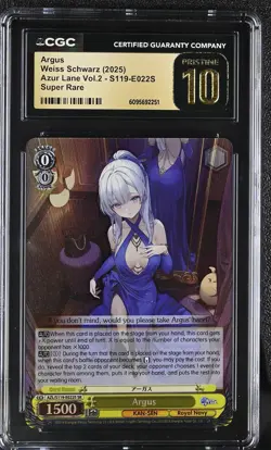Weiss Schwarz GRADED 2025 Argus S119-E022S Azur Lane 2 SR PRISTINE 10 ENG - Image 1