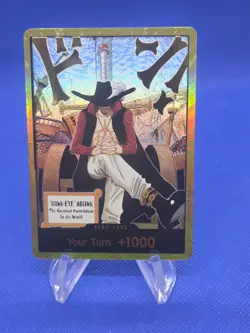 One Piece The Azure Sea’s Seven OP14 Gold Don!! Card Dracule Milhawk NM - Image 1
