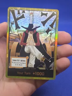 One Piece The Azure Sea’s Seven OP14 Gold Don!! Card Dracule Milhawk NM - Image 2