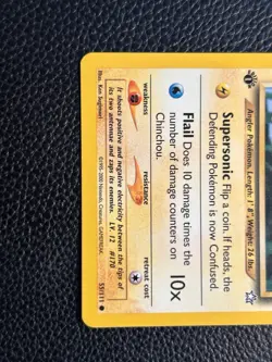 Rare Chinchou 55/111 1st Edition Pokemon Card Neo Genesis NM - Image 3