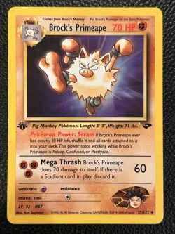 Brock's Primeape 35/132 Gym Challenge 1st Edition Pokemon Card TCG - Image 1