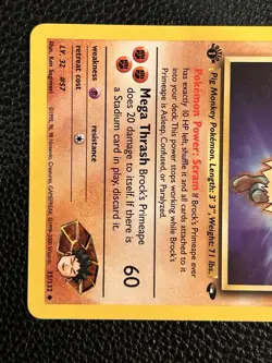 Brock's Primeape 35/132 Gym Challenge 1st Edition Pokemon Card TCG - Image 3