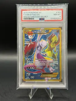 Pokemon 2015 Break Through Mewtwo EX Card 163/162 PSA 8 XY Full Art - Image 1