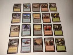 Vintage Magic the Gathering Cards MTG One of Each Tempest Basic Land Lot of 20 - Image 1