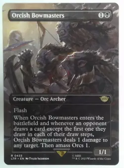 MTG Magic Lord of the Rings #433 Orcish Bowmasters Rare Borderless Scene LP REG - Image 1