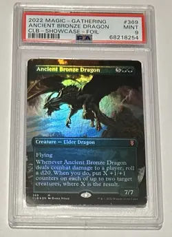MTG Foil Borderless Ancient Bronze Dragon Commander Legends Baldurs Gate PSA 9 - Image 1