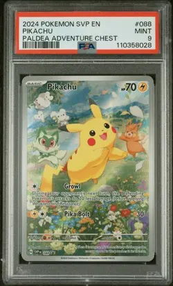 PSA 9 Pikachu 088 Black Star Promo - Pokemon TCG SVP Paldea Adventure Chest MINT - Image 1