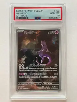 Pokemon Card PSA 10 Mewtwo AR 183/165 sv2a 151 2023 Japanese Art Rare Gem Mint - Image 1